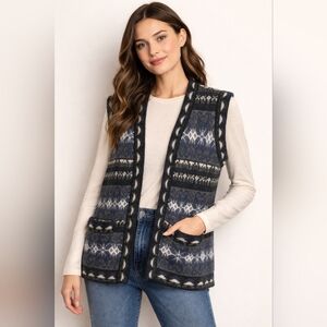 Alpaca Quiltex Peruvian Alpaca Wool Fair Isle Sweater Vest | Pockets